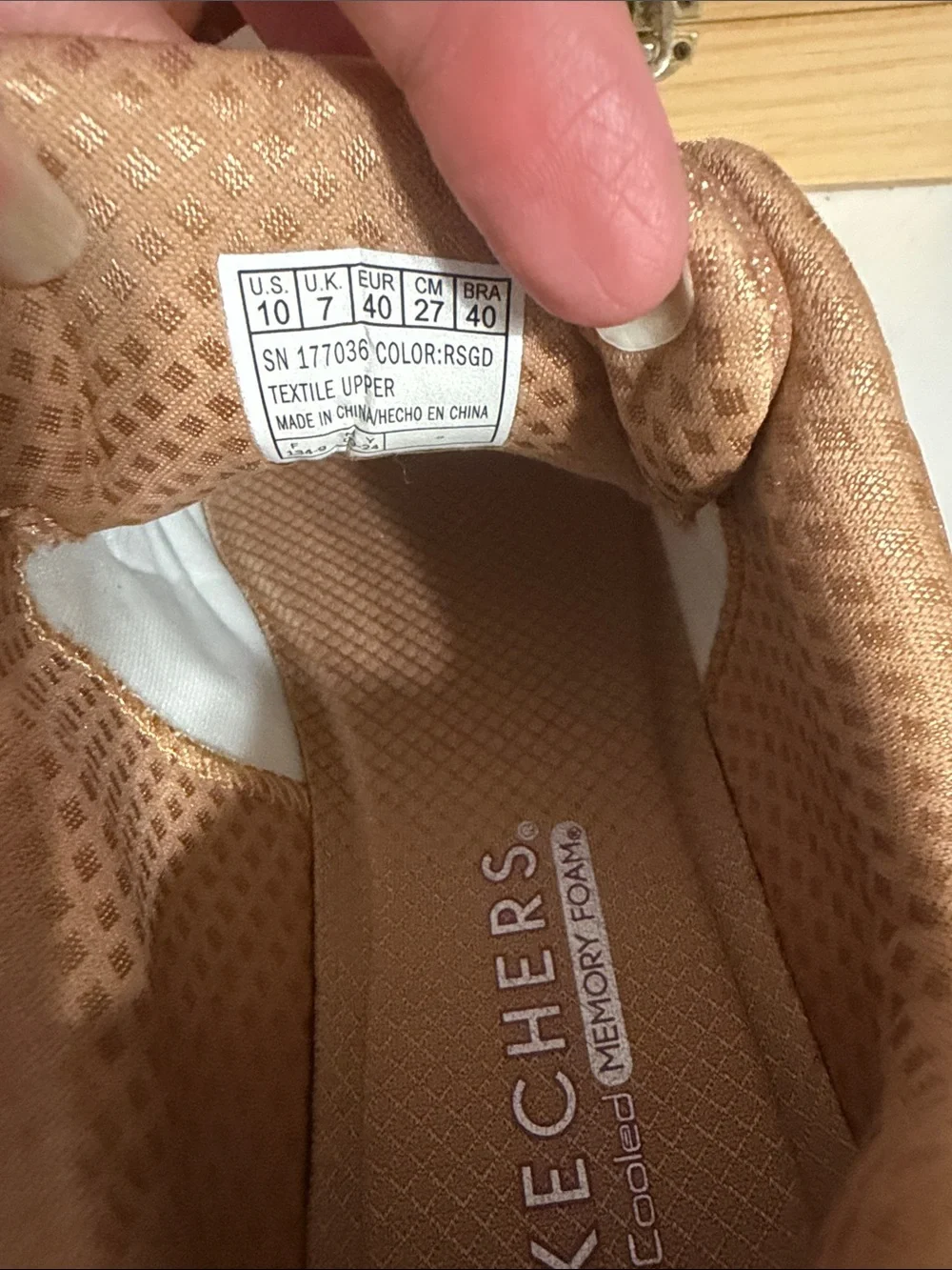 Skechers Women's Rose Gold Glitter Platform Athletic Sneakers